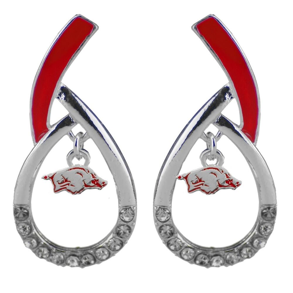 Arkansas Razorbacks Women's Tear Drop Earrings Team Logo 1.5 in Drop NCAA